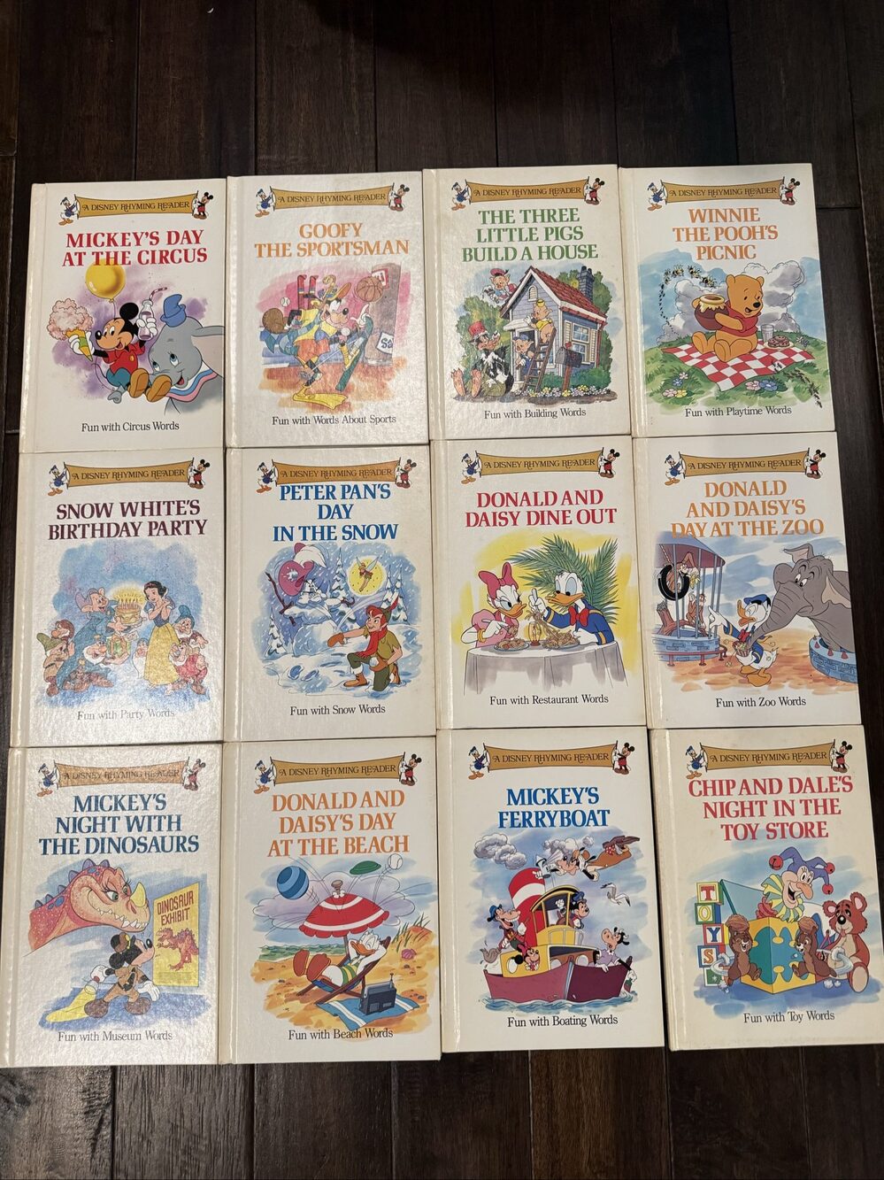 Disney Kids' White Hardcover Rhyming Reader Book Set 12pcs